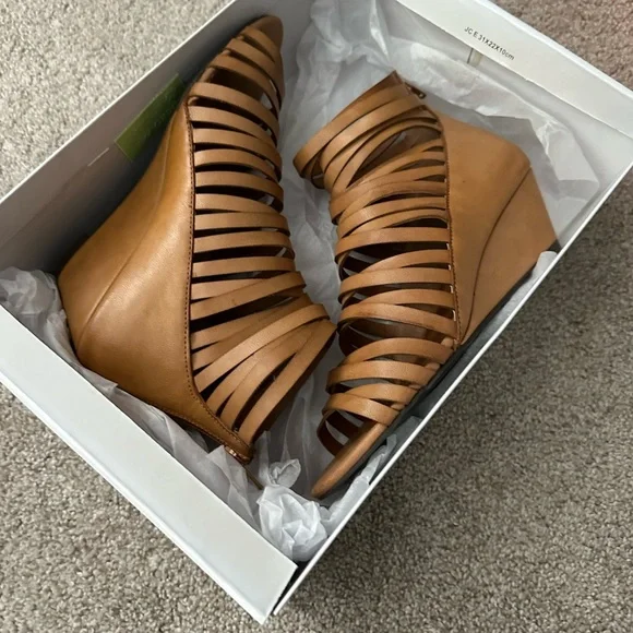 Steve Madden cage sandals 6 cognac - Picture 3 of 8